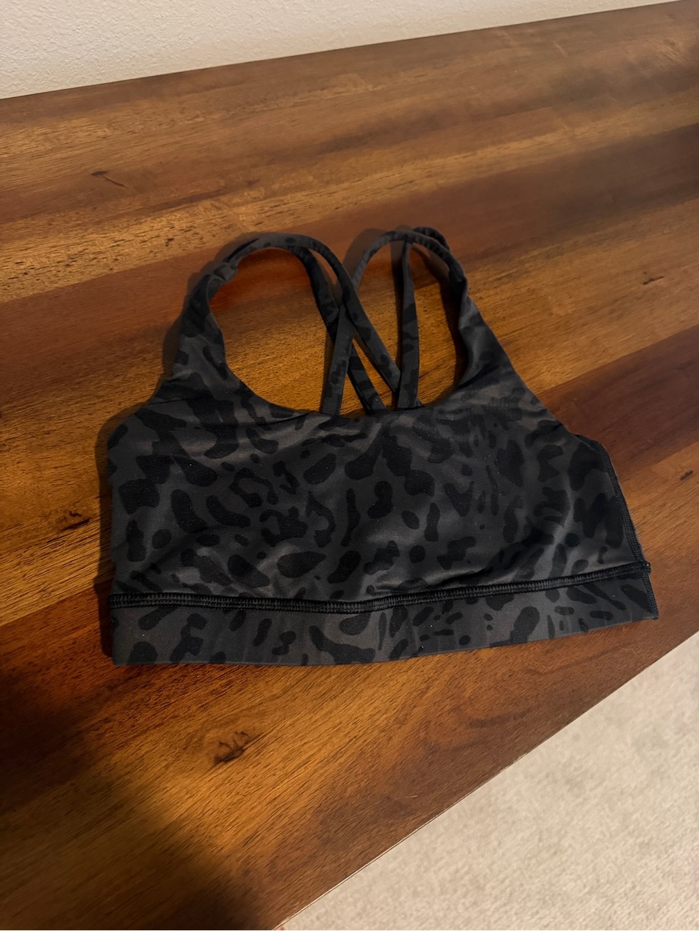 lululemon athletica Black Leopard-Print Crisscross Sports Bra
